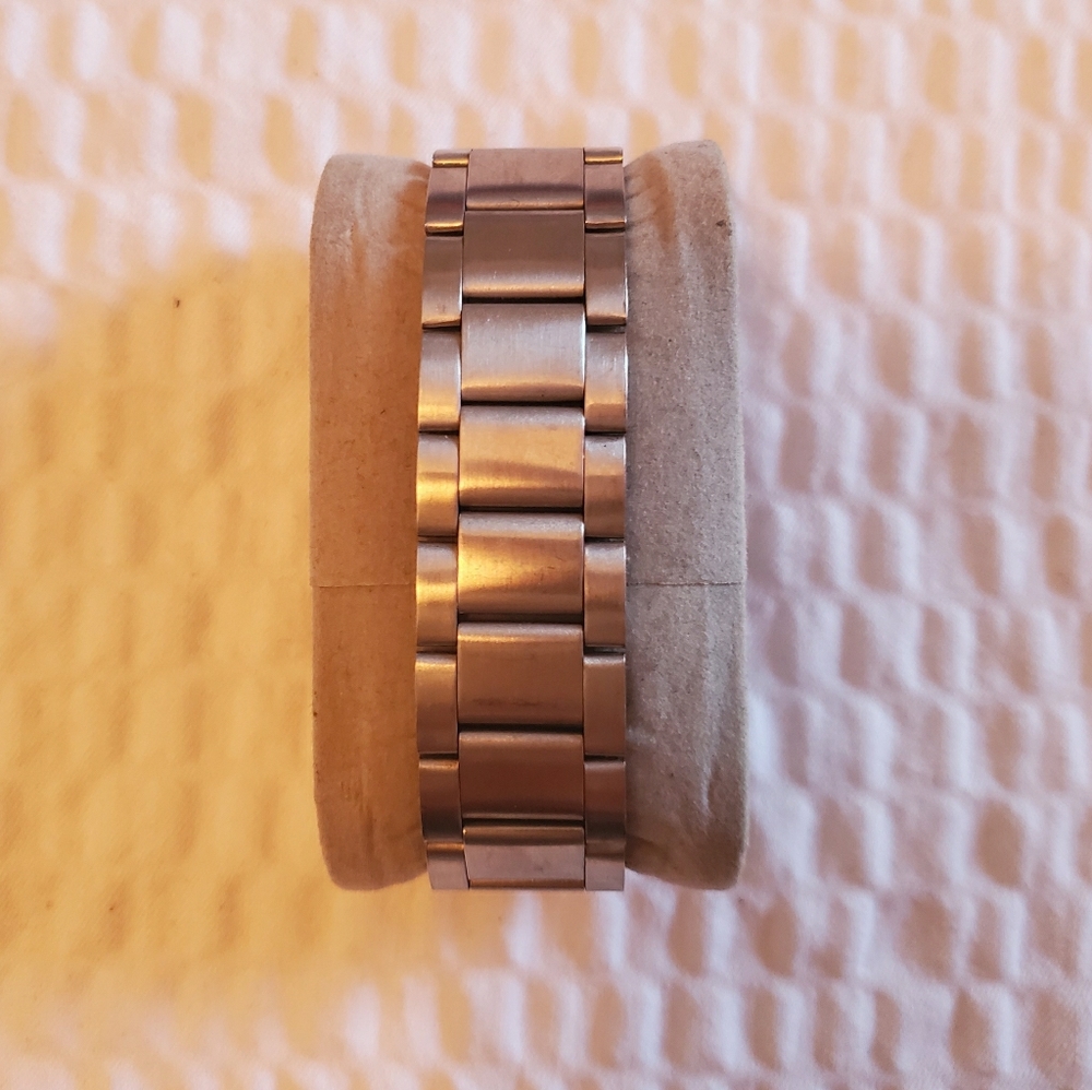 Silver Stainless steel faux watch band bracelet